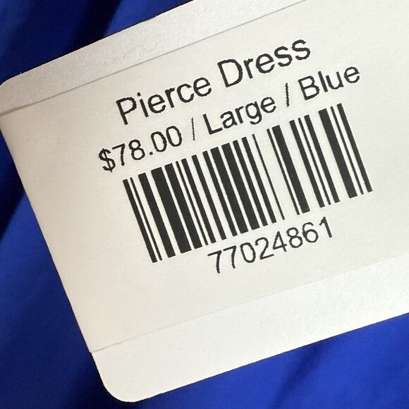 Lele Pierce Mini Dress Large Blue Scoop Neck Open Back Bow Summer Party NWT - Picture 7 of 10